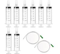 8 Pcs 60 ml Disposable Syringe with 2PC Catheter Tip, Liquid Measuring Plastic Syringe Tools Individually Sealed for Scientific Labs, Liquid Measuring & Dispensing, Animal Feeding, Plant Watering