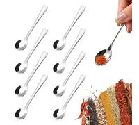 8 Pcs 7.5cm Mini Spice Spoons, 304 Stainless Steel Tiny Scoops, Small 2.8 Inch Spoons for Spice Jars Salt Sugar Coffee Powder Caviar
