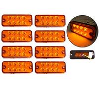 8 PCS 8 LEDs Orange Amber Side Marker Lights 12V for Trailer Truck Lorry Van Bus