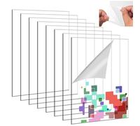 8 Pcs A4 Clear Acrylic Sheet Covered with Protective Film, 1mm Reusable Plastic Sheet, Sheet for Picture Frame, Glass Painting, Wedding Signs, Diy Crafts (Square, 297 x 210mm)