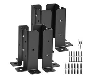 8 PCS Adjustable Deck Post Anchor Base Brackets Fit 1.5x1.5,2x2,2x4,4x4 Fence Repair Kit, Adjustable Metal Brackets Wood Posts, Deck Railing & Mailbox Post Base Holder Support