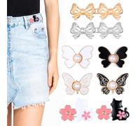 8 Pcs Adjustable No Sewing Button Pant Waist Tightener,Cute Style Waist Tightener for Pants Women,Instant Jean Buttons for Loose Jeans No Sewing Detachable Buckles