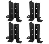 8 PCS Adjustable Pergola Post Base Brackets Fit 1.5x1.5,2x2,2x4,4x4 Posts,Heavy Duty Metal L-Shaped Fence Post Anchor Kit for Decking,Fencing,Railing,Mailbox,Patio,Garden,Easy Install