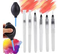 8 Pcs Alcohol Ink Blending Tool Set Including 6 Pcs Water Color Brush Pen 2Pcs Ink Air Blower for DIY Paint Tools Water Color Brush Pen Card Making Embossing Painting Rendering