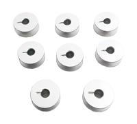 8 Pcs Aluminum Bobbin Pack, Slotted Metal Bobbins for Computerized Lockstitch and Electric Flat Sewing Machines, Industrial Sewing Machine Bobbin Set, Fits Most Industrial Models