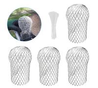 8 Pcs Aluminum Gutter Guards, 3.5" Metal Downpipe Leaf Guard Gutter Downspout Guard, Expandable Down Pipe Leaf Strainer Gutter Screen Covers, 2 to 4" Gutter Leaf Guard Mesh to Stop Leaves Moss Mud