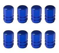 8 Pcs Aluminum Tire Valve Stem Caps with Gasket Hexagon Universal Tyre Valve Caps Car Dustproof Caps for Motorbike, Trucks, Bike, Electric Scooter, SUV, Baby Buggies (Blue)
