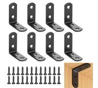 8 Pcs Angle Brackets for Wood L Brackets Corner Brackets Stainless Steel L Shaped Bracket Right Corner Bracket 90 Degree L Shape Brackets with Screws 40 x40 mm for Fixing and Repairing Furniture