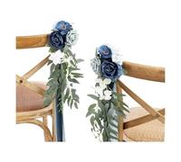 8 pcs Artificial Flowers for Chair Decorations Wedding Chair Back Flower Elegant Wedding Pew Flower Chair Back Floral for Wedding Ceremony