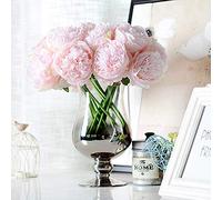 8 Pcs Artificial Peonies(No Vase), Silk Single Stem Peony Fake Flowers for Wedding Home Office Party Window Decor, Table Centerpieces, DIY Floral Arrangements (Light Pink)