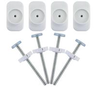 8 Pcs Baby Gate Extension Spindle Rods Kit, 4 Pcs Baby Gate Wall Protector with 4 Pcs Pressure Mounted Baby Gates Threaded Spindle Rods for Child Toddle Pressure Install Baby Gate Dog Gate Extension