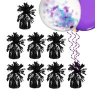8 Pcs Balloon Pendant Weights Pet Black Shiny Foil