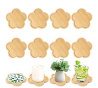 8 Pcs Bamboo Mosaic Coasters: Empty Base Trays for Crafts DIY Mosaic Supplies, Glasses Coaster, Drinking Cups Coaster, Plants Coaster, Art Plate