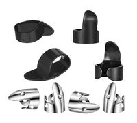 8 Pcs Banjo Finger Picks, tainless Steel Banjo Picks Adjustable Finger and Thumb Pick for Guitar Silver, Black