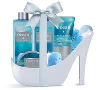 8 PCS Bath and Body Gift Set for Women, Ocean Luxury Spa Gifts for Women, Bath Spa Gift Basket with Bubble Bath, Shower Gel & More for Girlfriend, Bff, Mom, Chirstmas Anniverary Birthday Gift