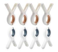 8 PCS Beach Towel Clips for Sun Loungers, Beach Towels Clothes Pin Quilt Drying Windproof Laundry Peg Hanging, Non-Slip Towel Pegs, for Sun Lounger Washing Line with Drawstring Organizer