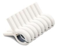 8 Pcs Beach Towel Clips for Sun Loungers, Large Strong Grip Sunbed Towel Pegs on Cruise, Windproof Heavy Duty Towel Holders for Pool Chair, Deck Chair, Garden & Laundry, Outdoor Essentials(White)
