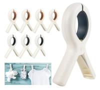 8 Pcs Beach Towel Clips for Sun Loungers Towel Laundry Clips Strong Grip Clothes Pegs Non-Slip Towel Pegs for Washing Line Pool Chairs Sunbeds Keep Your Towel from Blowing Away-(4Blue+4Orange)