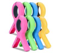 8 PCS Beach Towel Clips for Sun Loungers, Towel Pegs for Sunbed, Strong Windproof Hold for Beach Towels and Outdoor Use, Colorful Set of 13 * 9 * 3 Cm