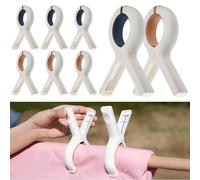 8 Pcs Beach Towel Clips, Towel Clips for Sun Loungers, Large Strong Grip Clothes Pegs, Non-Slip Towel Pegs, for Sun Lounger, Laundry, Sunbeds, Pool Chairs, for Beach, Pool, Garden