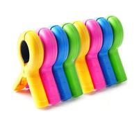 8 Pcs Beach Towel Clips Windproof Towel Clip for Sun Loungers & Sunbeds Non-Slip Towel Pegs with Strong Grip for Pool Chairs Laundry Blankets Outdoor Essentials Accessories（Random Color Mixing)