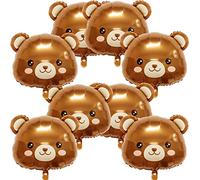 8 Pcs Bear Balloon Farm Animal Balloons, Bear Shaped Brown Balloons Foil Balloon Decorations Animal Birthday Party Jungle Theme Party Decoration, Birthday Party Decor Supplies