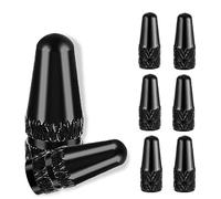 8 Pcs Bicycle Presta Valve Dust Caps Aluminum, Aluminum Alloy Tyre Valve Caps, Tire Pressure Cap, for MTB Mountain Bike Road Bike Universal The Front Cover Black