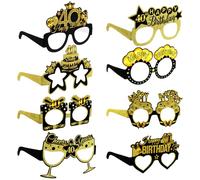 8 Pcs Birthday Party Eyeglasses, 40th Birthday Paper Sunglasses Decoration Happy Birthday Photo Booth Props Supplies for Her Birthday Party Girls Women Party Favors Decors Gift