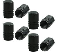 8 PCS Black Dust Caps, Aluminum Tire Valve Stem Caps Hexagon Valve Covers Replacement for Cars,Bike, Motorcycles