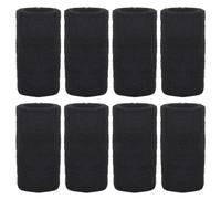 8 Pcs Black Wrist Sweatband Sweat Wristbands Wrist Sweat Bands Elastic Cotton Wrist Bands Sweatbands Wrist Absorbent Sports Sweatbands for Tennis Basketball Football Running Gymnastics (6 Inch)