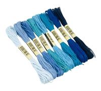 8 Pcs Blue Series Fine Cotton Thread Set, 24.6 ft Each, Multicolor Embroidery Floss for Handmade Art, Cross Stitch, Sashiko Projects, Patchwork Craft, DIY Supplies, 8 Color Assorted Pack