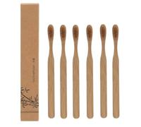 8 Pcs Boar Bristle & Bamboo Toothbrushes, Biodegradable for Gentle Cleaning, Soft Bristles for Sensitive Teeth & Gums, Zero Waste Bamboo Handle Toothbrush Set (6Pcs)