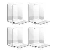 8 Pcs Book Stands L-Shaped Bookends Holders Shelf Stoppers Decorative for Office