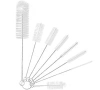 8 Pcs Bottle Cleaner Brush and Straw Cleaner Brush, Long Deep Nylon Bottle Brush with Durable Stainless Steel Flexible Handles for Bottles, Straws, Pipes, Wine Decanter, Sinks and Cup Cover