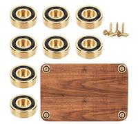 8 Pcs Brass Cutting Board Feet Non Slip 1. 18 x 0. 39 Inch Board Feet Legs with Silicone Rubber Feet Pads and Screws Kit