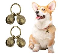 8 PCS Brass Dog Bells for Collar - Copper Pet Safety Bells for Small Dogs & Cats, Extra Loud Collar Bell Anti-theft Bell Fits All Size Dogs & Cats Collars - Anti Lost Training Pets Pendant Accessory