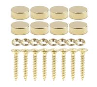 8 Pcs Brass Screws with Screw Caps, 12mm Self Tapping Screwsfor Mirrors, Furniture, Tables and Handcrafted Fixing, Mirror Screws and Decorative for Home Decor, 23 mm x 5 mm