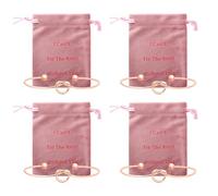 8 Pcs Bridesmaid Proposal Gifts Set of 4 I Can't Tie The Knot Without You Velvet Drawstring Bags and Metal Bridesmaid Bracelets Bridesmaids Proposal Box Stuffers Gifts For Bridal Party Wedding, One