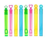 8 pcs Bubble Tubes Wands Bubble Solution Assorted Multicolour Party Bag Fillers for Kids Boys Girls - Summer Fun Bubble Toys for Birthday, Wedding, Hen Night, Party Favours, Events, Parties