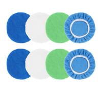 8 Pcs Buffer Pads, Microfiber Polishing Pad Bonnets,5 to 6 Buffing Pads for Orbital Buffer, Buffing Pad Cover for Vehicle Waxing and Cleaning (5-6 inch,4 colors)