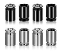 8 Pcs Bullet Valve Stem Caps, Aluminum Alloy Tire Valve Stem Caps, Dustproof Tire Valve Stem Caps for Cars, Motorcycles, SUVs, Trucks, Bicycles (Black &