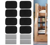 8 Pcs Bunk Bed Ladder Pads，12 x 8 Inch Soft Bunk Bed Ladder Cover Comes with 16 Adjustable Hook and Loop Straps，Anti-Slip Points On The Bottom Ensure Safe and Comfortable Climbing (8)
