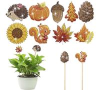 8 Pcs Butterfly Diamond Art Kits Painting Stake for Flowerpot, Butterfly and Hummingbird Diamond Art Kits for Garden Decor, Diamond Art Stakes for Diamond Art Club Beginners-Autumn2