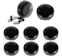 8 Pcs Button Covers for Men's Dress Shirts, Polished Copper Cufflinks Cover Set, Includes 17.5 mm and 15 mm Sizes, Black Gunmetal Finish for Formal Wear and Professional Attire