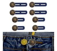 8 Pcs Button Extender for Trousers,Pants Waist Extender Adjustable, Extended Jeans Waistband Button Extender Set, Elastic Collar Extenders for Jeans Skirts Trousers