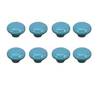 8 Pcs Cabinet Door Knobs, 32mm Ceramic Round Drawer Pull Handles with Screws, Decorative Furniture Door Knobs for Kid's Bedroom Door Wardrobe (Blue)