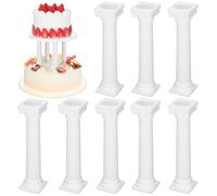 8 PCS Cake Dowels for Tiered Cakes, 12.5CM Roman Column Cake Pillars Non-Stick Reusable Cake Support Rod, Plastic Dowels for Tiered Cakes Stacking, Decoration for Wedding, Birthday, Party