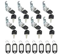 8 PCS Cam Lock, 16 Mm Cabinet Locks with Key with Key Tag for Easy Identification, Purpose for Cabinet, Cupboard, Mailbox, Drawer & Post Box