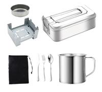 8 Pcs Camping Mess Kit-Great for Backpacking Outdoor Camping Hiking and Picnic, Compact Stove,Storage Bag Suitable For Camping, Festivals & Fishing Trips