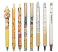 8 Pcs Capybara Pen Set - Includes 3 Erasable, 3 Gel Ink Pens & 2 Liquid Ink Pens. Cute Capybara Stationery for School, Office or Home. Fun Gift for Kids, Students & Kawaii Lovers